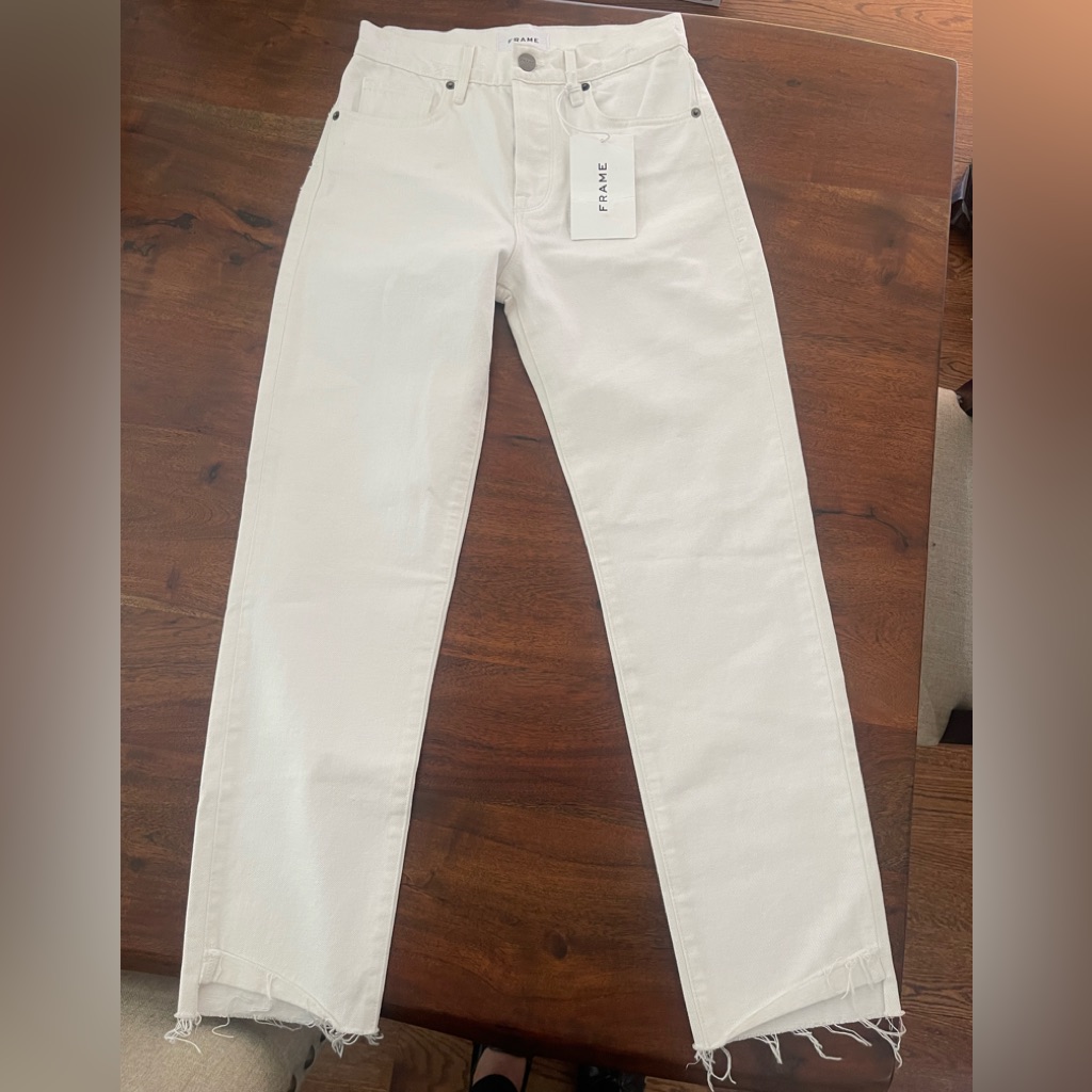 Frame High Rise Straight Jeans